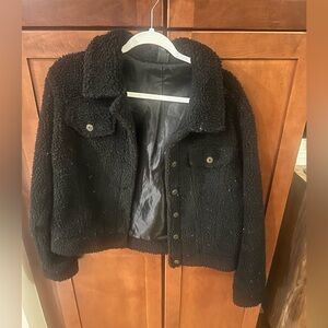 Black Sherpa Trucker Jacket